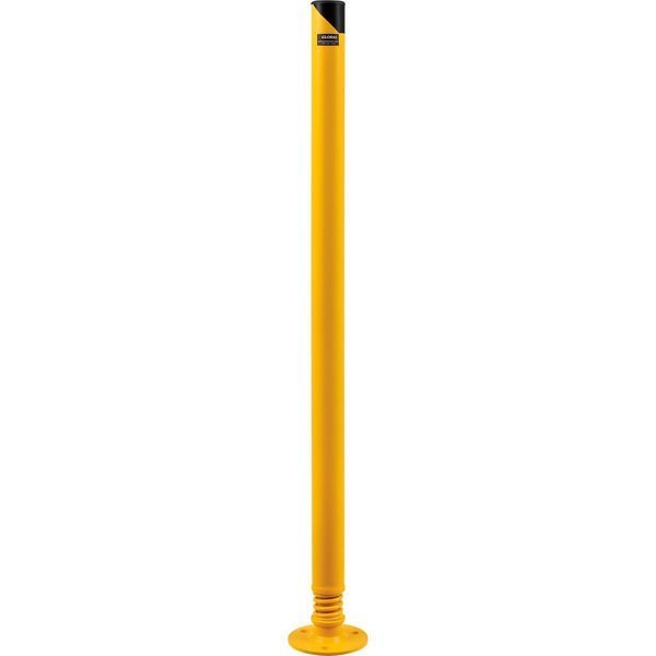 Spring Loaded Bollard, 42in H x 2-1/2in Diameter, Powder Coated Yellow, Global Industrial, Mfr#: 708176